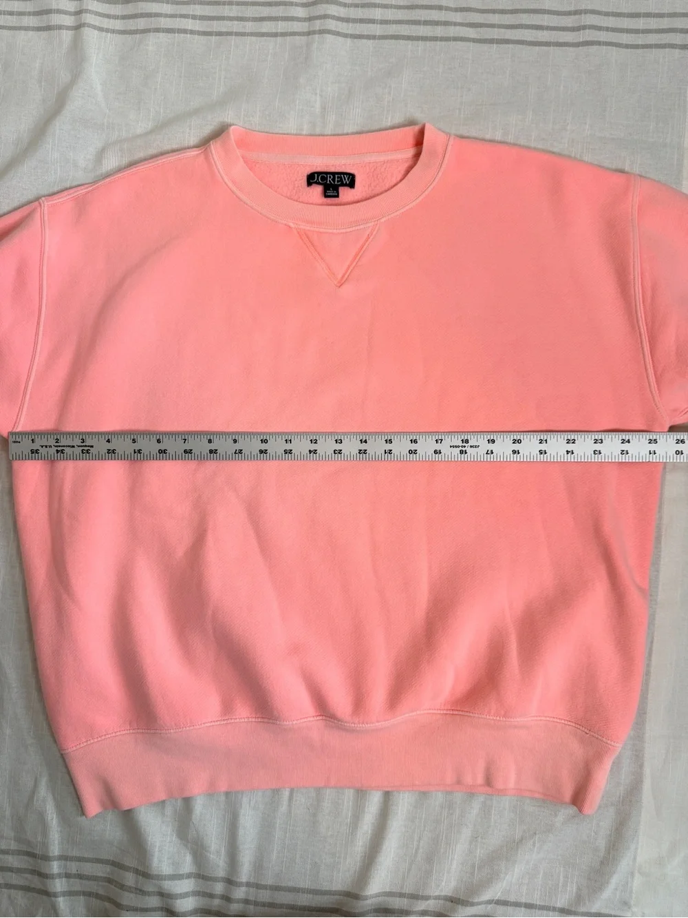 J. Crew Heritage Fleece Oversized Crewneck Sweatshirt L Brilliant Peony EUC